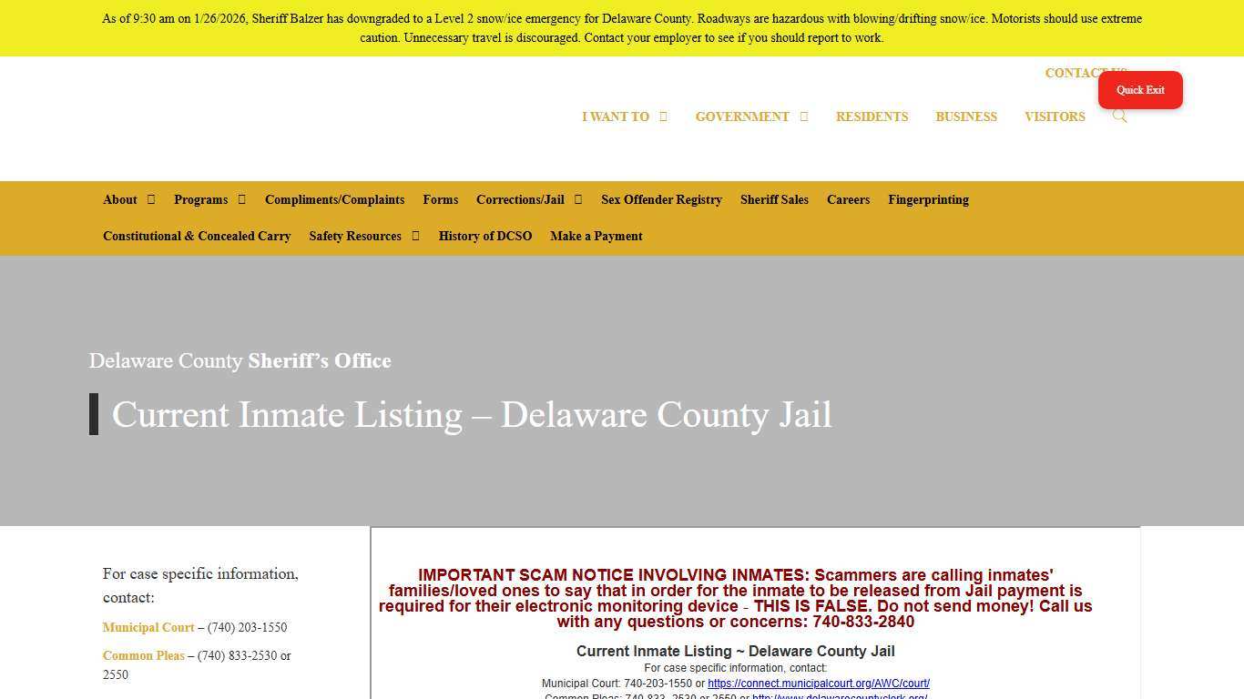 Current Inmate Listing - Delaware County Jail - Sheriff